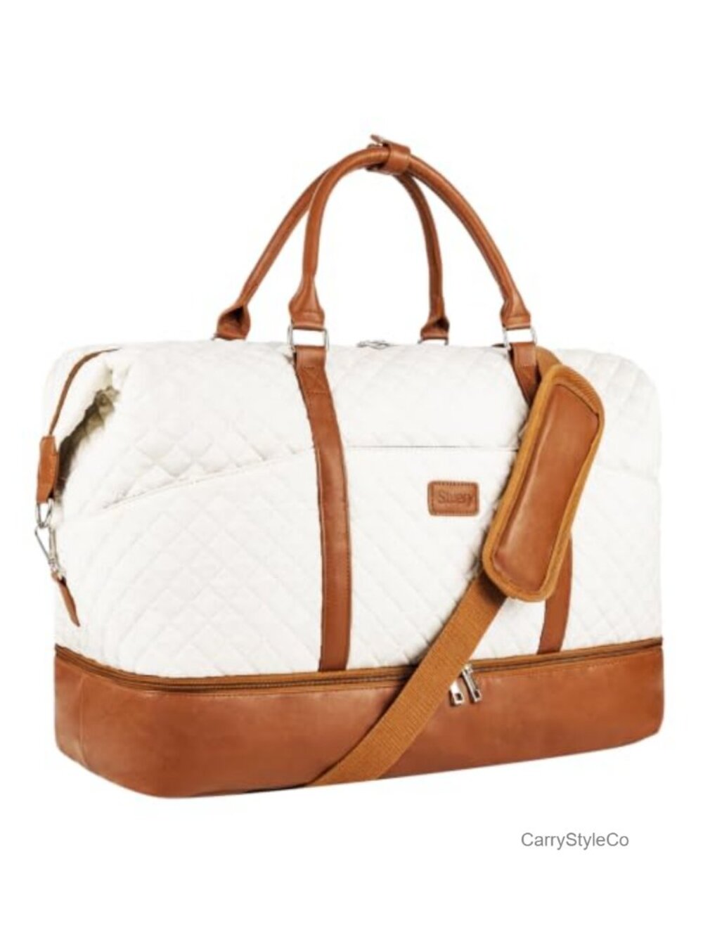 Women's Large Weekender Travel Duffel with Shoe Compartment, Carry On Overnight